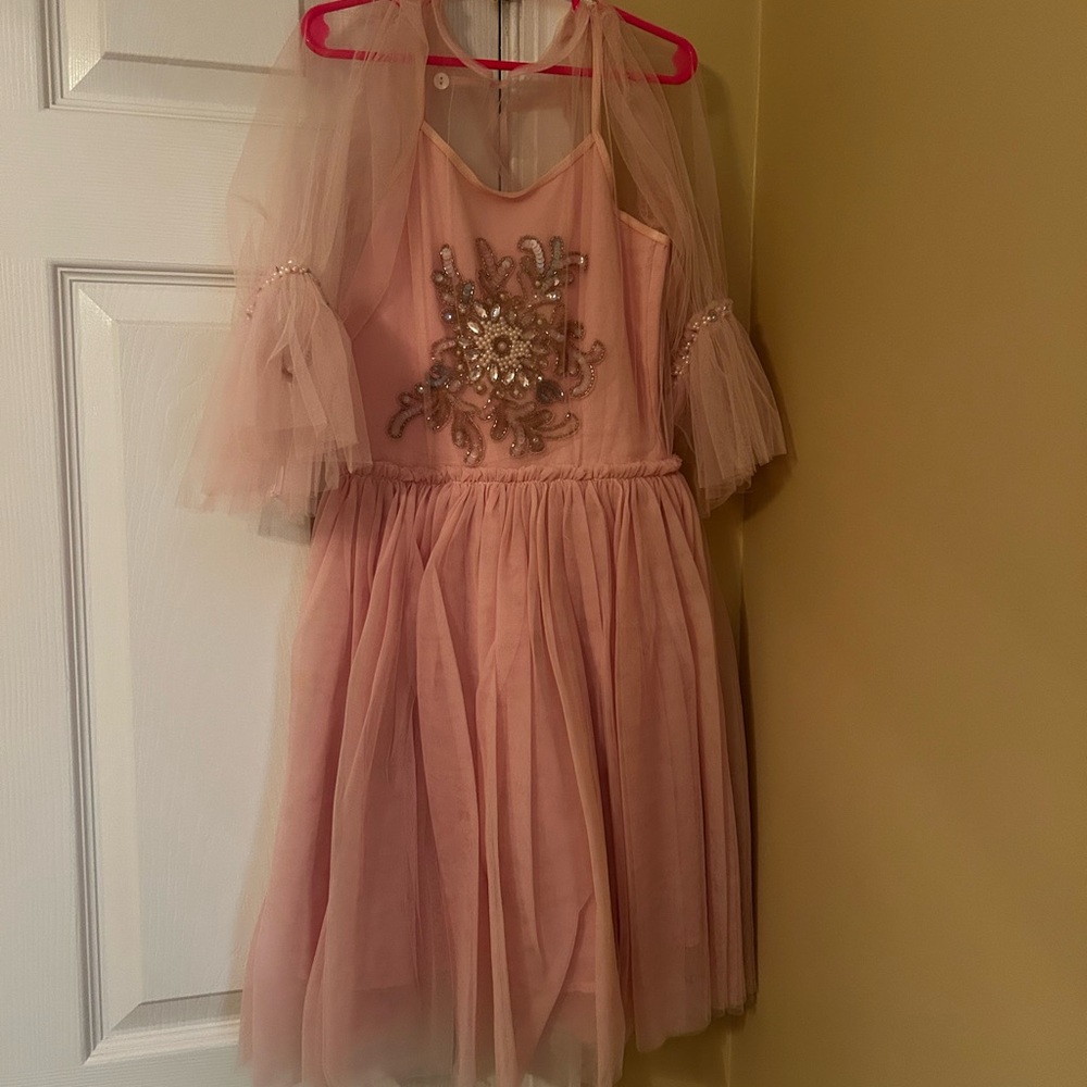 Pink Tulle Dress with Embellished Bodice